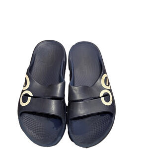 OOFOS Navy Blue Sandals